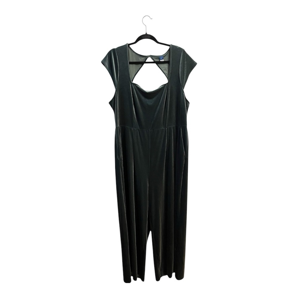 Old Navy Emerald Green Velvet Jumpsuit Plus Size XXL
